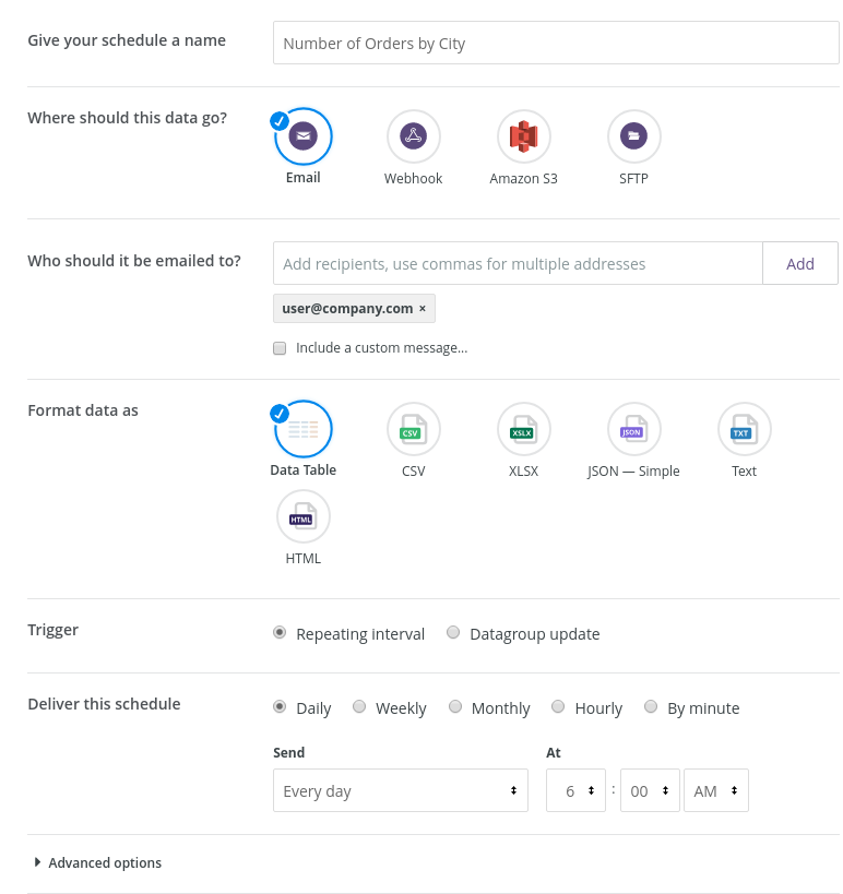 Looker Data Delivery Form